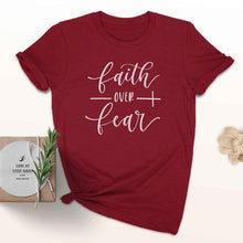 Load image into Gallery viewer, Faith Over Fear Christian Shirt For Women