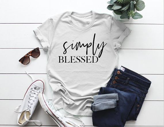 Simply blessed t shirt  Christian Mom