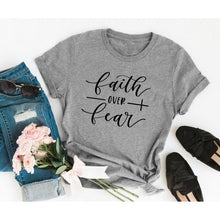 Load image into Gallery viewer, Faith Over Fear Christian Shirt For Women